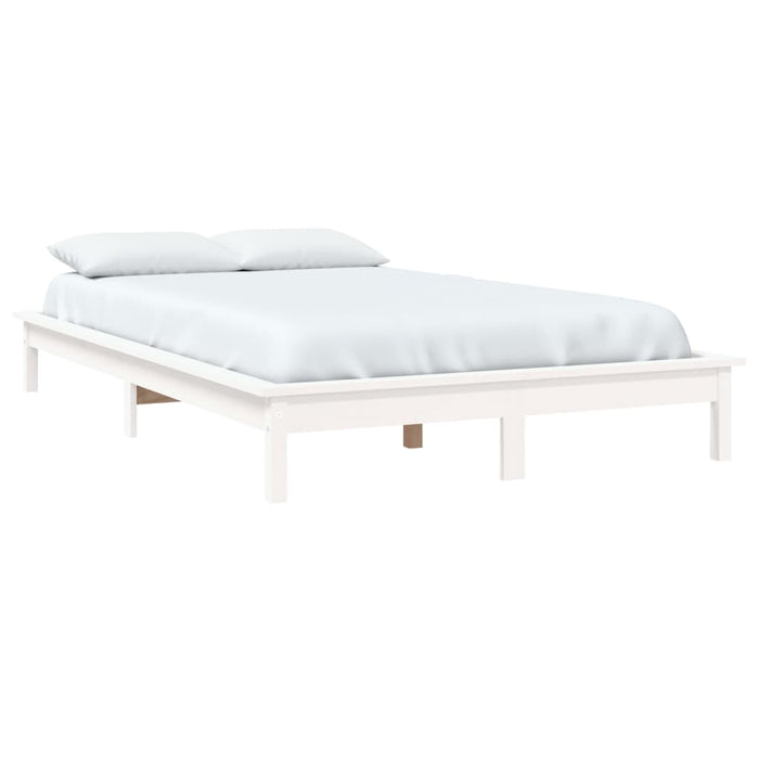 820537 vidaXL Bed Frame without Mattress White 120x200 cm Solid Wood