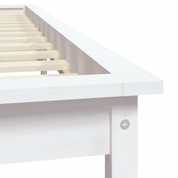 820537 vidaXL Bed Frame without Mattress White 120x200 cm Solid Wood