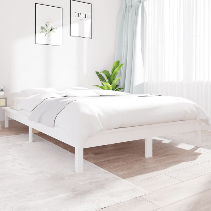 820537 vidaXL Bed Frame without Mattress White 120x200 cm Solid Wood