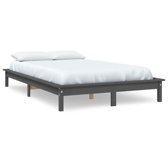 820538 vidaXL Bed Frame without Mattress Grey 120x200 cm Solid Wood