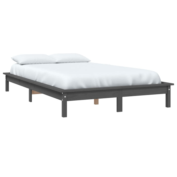 820538 vidaXL Bed Frame without Mattress Grey 120x200 cm Solid Wood