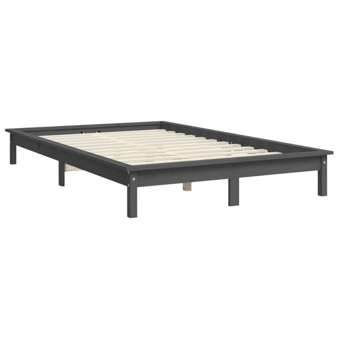 820538 vidaXL Bed Frame without Mattress Grey 120x200 cm Solid Wood