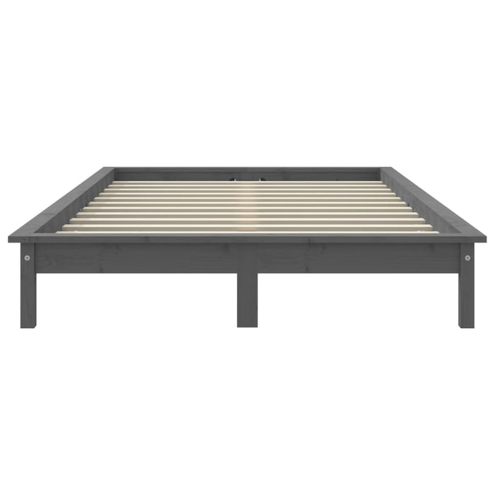 820538 vidaXL Bed Frame without Mattress Grey 120x200 cm Solid Wood