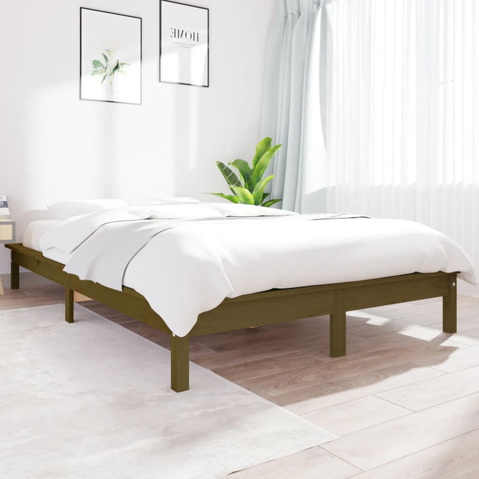 820539 vidaXL Bed Frame without Mattress Honey Brown 120x200 cm Solid Wood