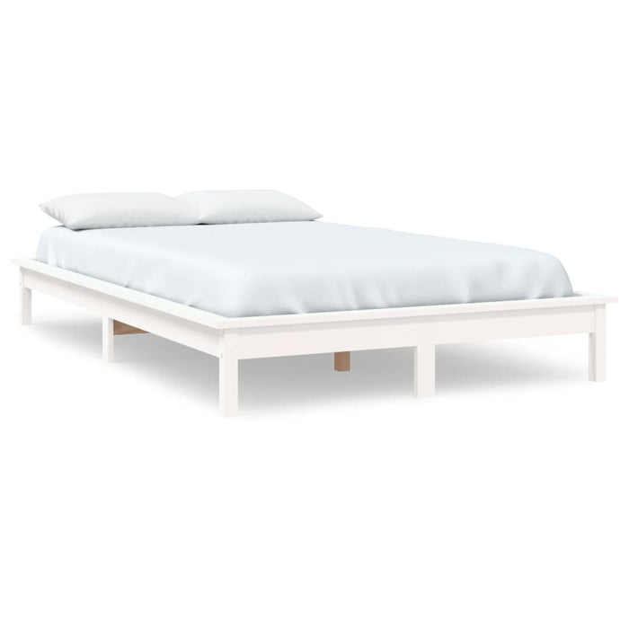 820542 vidaXL Bed Frame without Mattress White 140x200 cm Solid Wood