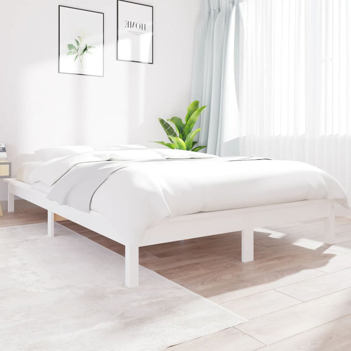 820542 vidaXL Bed Frame without Mattress White 140x200 cm Solid Wood