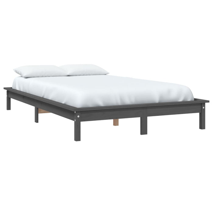 820543 vidaXL Bed Frame without Mattress Grey 140x200 cm Solid Wood