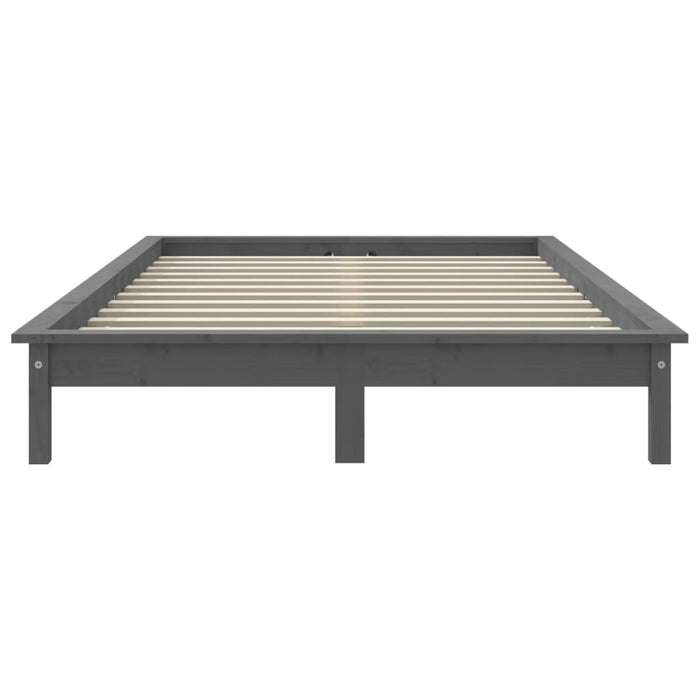 820543 vidaXL Bed Frame without Mattress Grey 140x200 cm Solid Wood