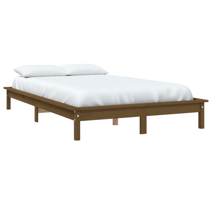 820544 vidaXL Bed Frame without Mattress Honey Brown 140x200 cm Solid Wood