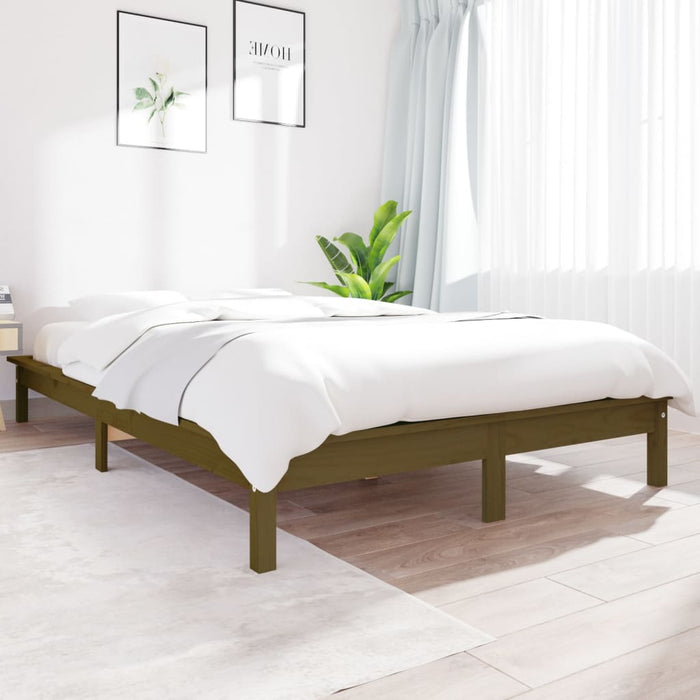 820544 vidaXL Bed Frame without Mattress Honey Brown 140x200 cm Solid Wood