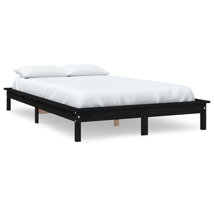 820545 vidaXL Bed Frame without Mattress Black 140x200 cm Solid Wood