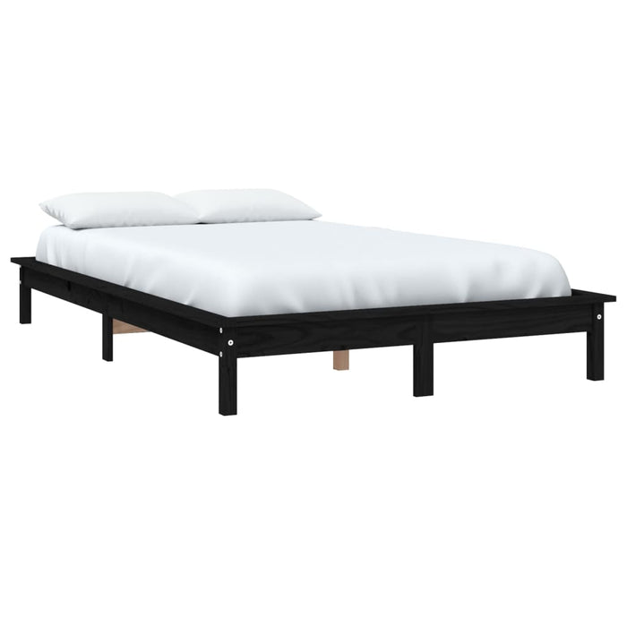 820545 vidaXL Bed Frame without Mattress Black 140x200 cm Solid Wood