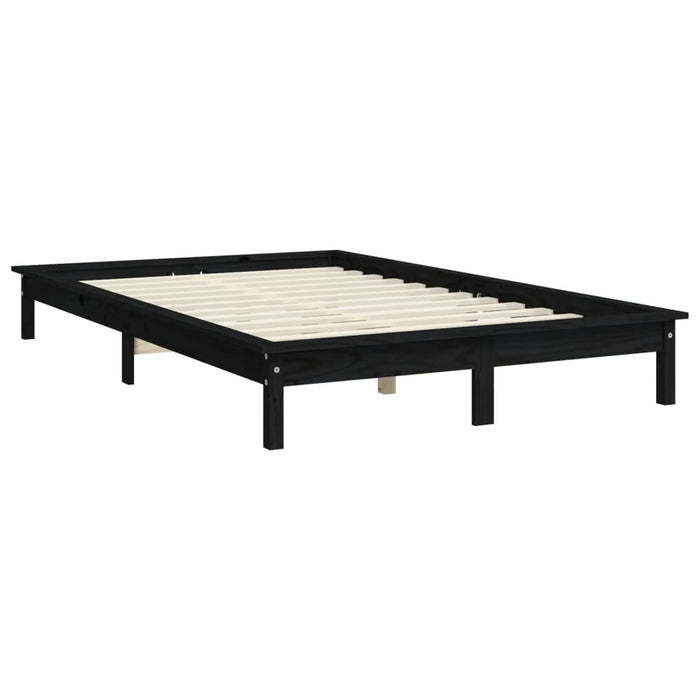 820545 vidaXL Bed Frame without Mattress Black 140x200 cm Solid Wood