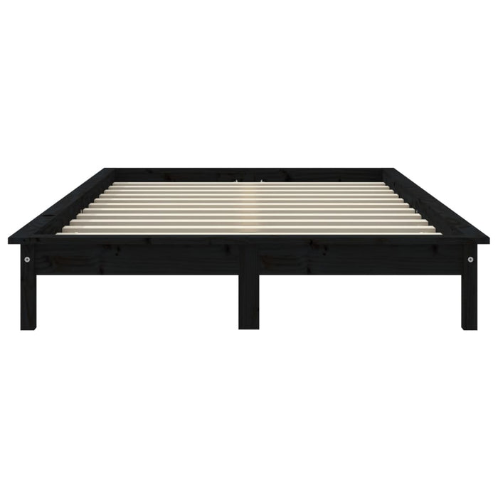 820545 vidaXL Bed Frame without Mattress Black 140x200 cm Solid Wood