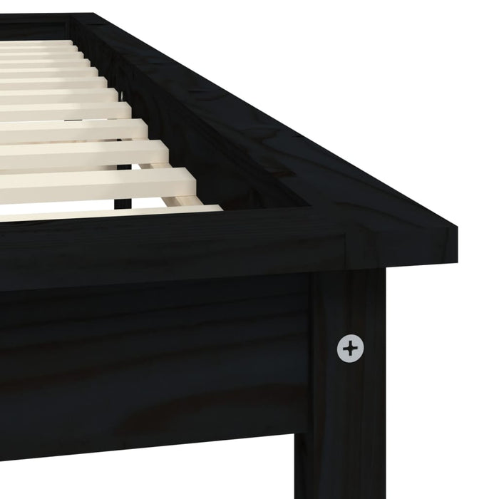 820545 vidaXL Bed Frame without Mattress Black 140x200 cm Solid Wood