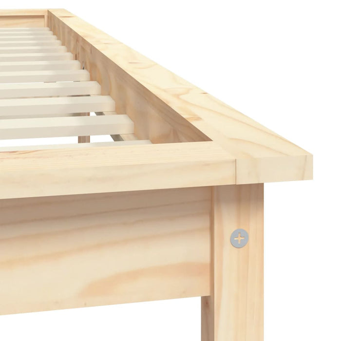 Bed Frame without Mattress Solid Wood Pine King Size