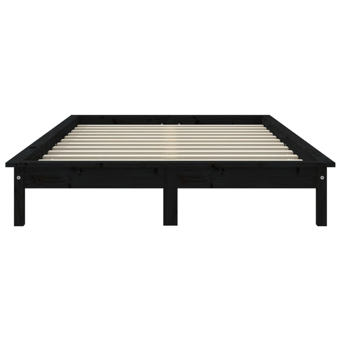 820555 vidaXL Bed Frame without Mattress Black 160x200 cm Solid Wood