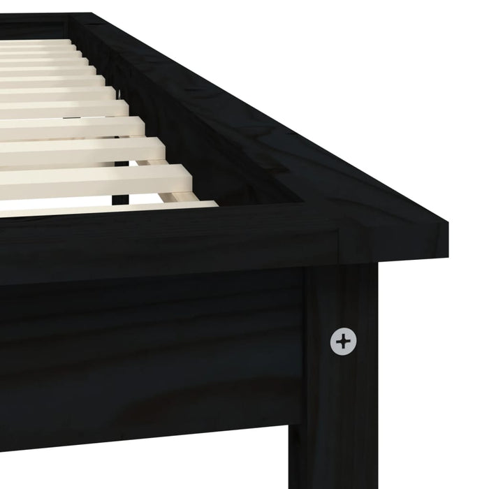 820555 vidaXL Bed Frame without Mattress Black 160x200 cm Solid Wood