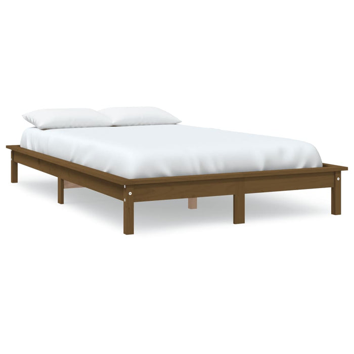 Bed Frame without Mattress Honey Brown 200x200 cm Solid Wood