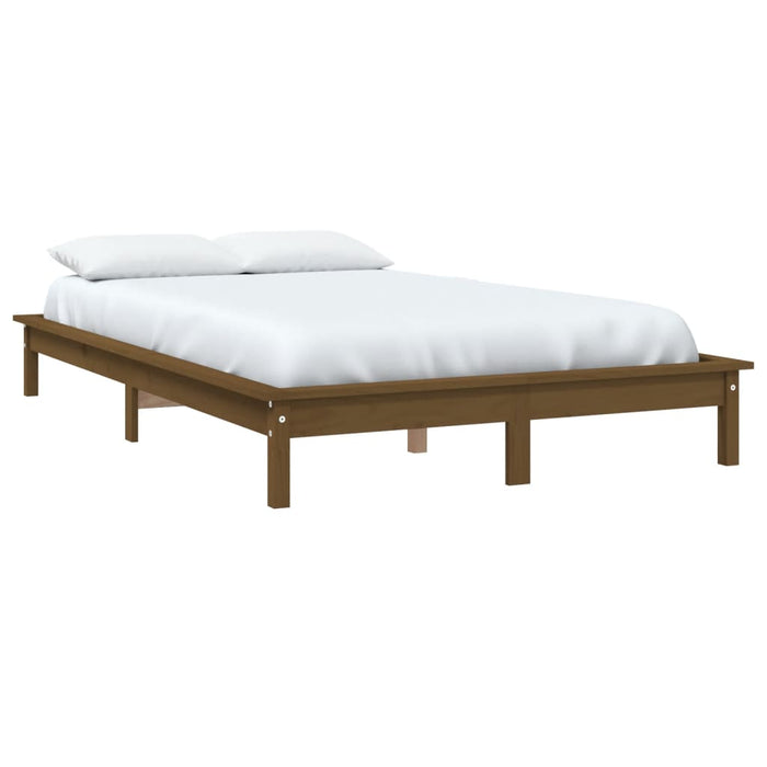 Bed Frame without Mattress Honey Brown 200x200 cm Solid Wood