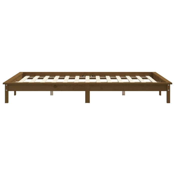 Bed Frame without Mattress Honey Brown 200x200 cm Solid Wood