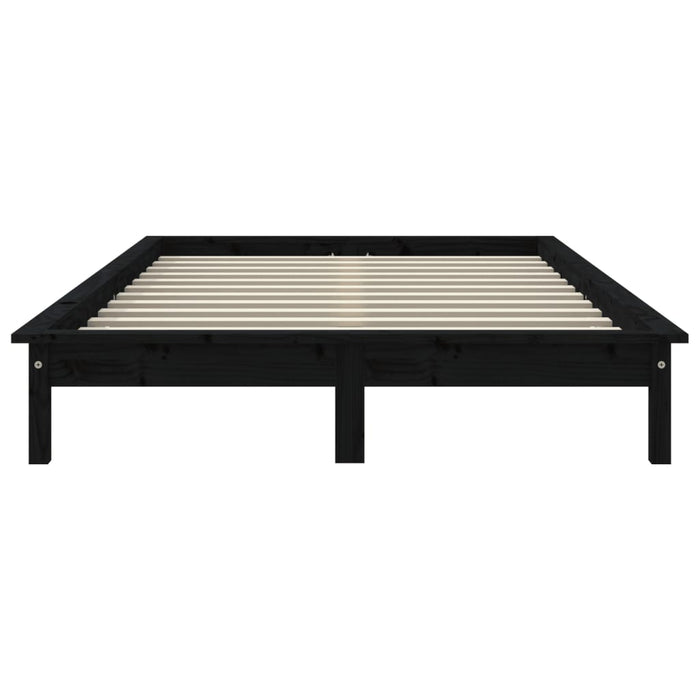 Bed Frame without Mattress Black 200x200 cm Solid Wood