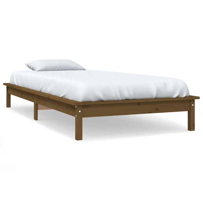 Bed Frame without Mattress Honey Brown Small Single Solid Wood