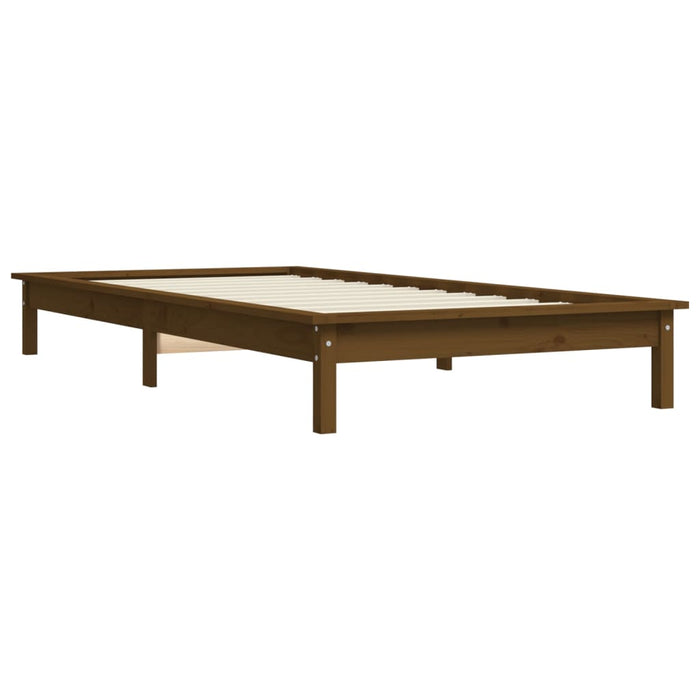 Bed Frame without Mattress Honey Brown Small Single Solid Wood