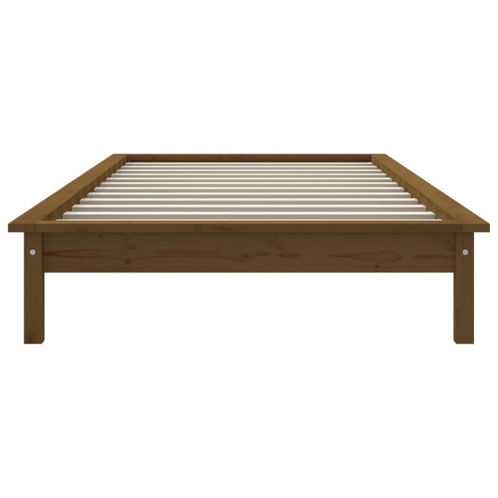 Bed Frame without Mattress Honey Brown Small Single Solid Wood