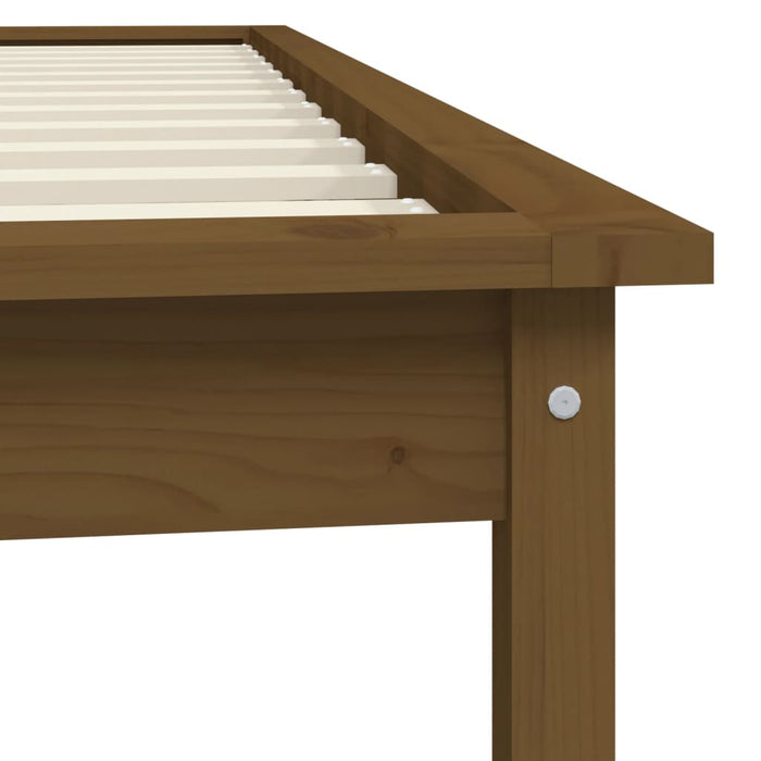 Bed Frame without Mattress Honey Brown Small Single Solid Wood