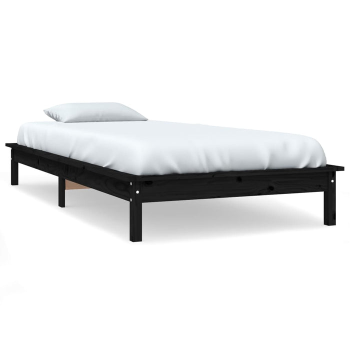 Bed Frame without Mattress Black Small Single Solid Wood