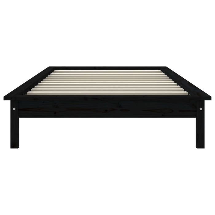 Bed Frame without Mattress Black Small Single Solid Wood