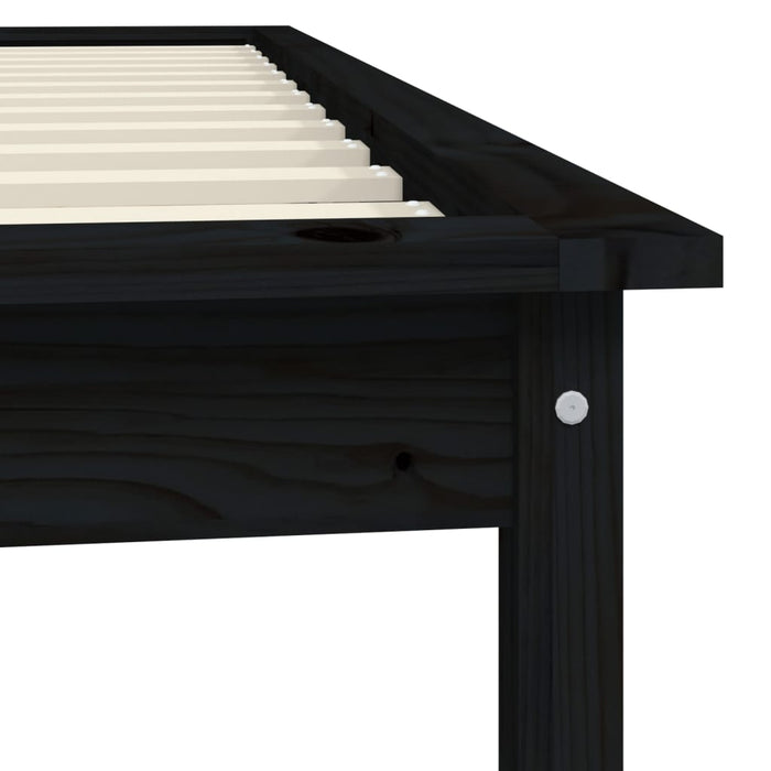 Bed Frame without Mattress Black Small Single Solid Wood