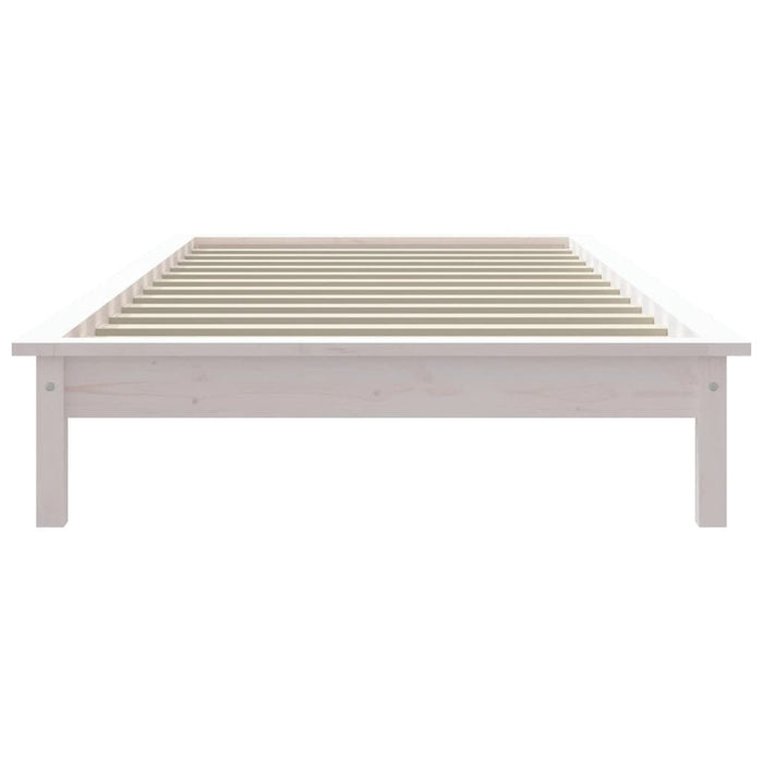 Bed Frame without Mattress White Single Solid Wood