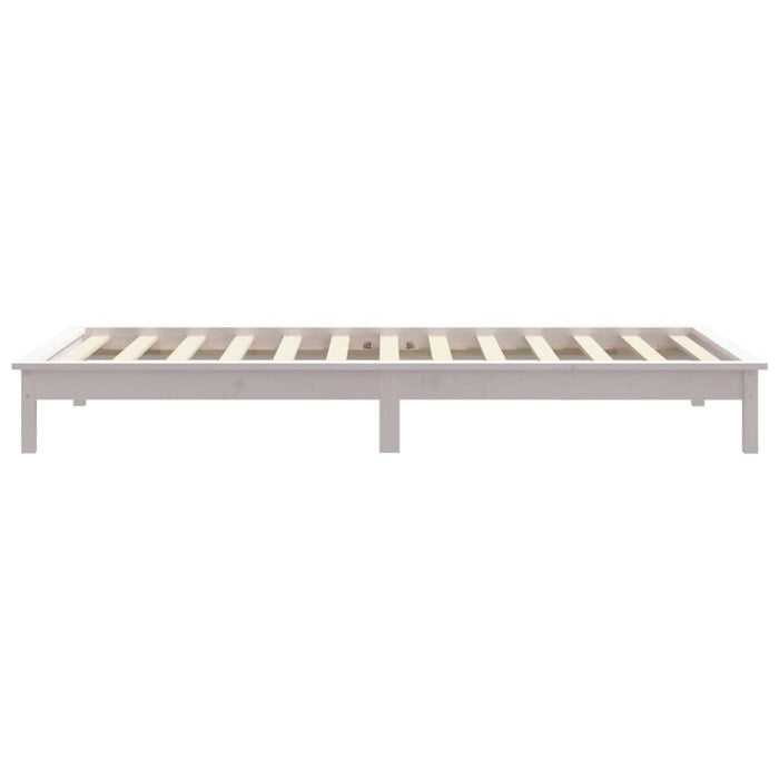 Bed Frame without Mattress White Single Solid Wood