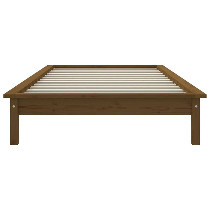 Bed Frame without Mattress Honey Brown Single Solid Wood