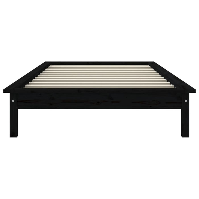 Bed Frame without Mattress Black Single Solid Wood