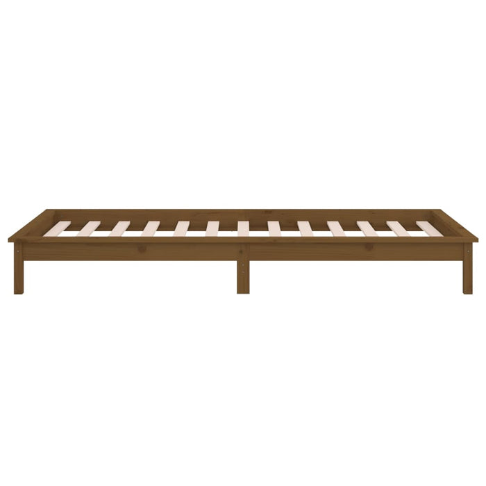 LED Bed Frame without Mattress Honey Brown 100x200 cm Solid Wood