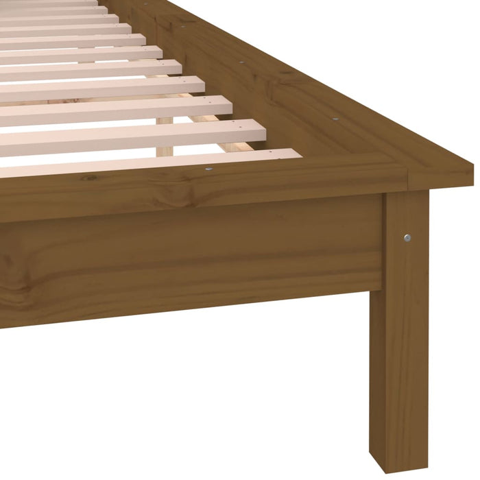 LED Bed Frame without Mattress Honey Brown 120x200 cm Solid Wood