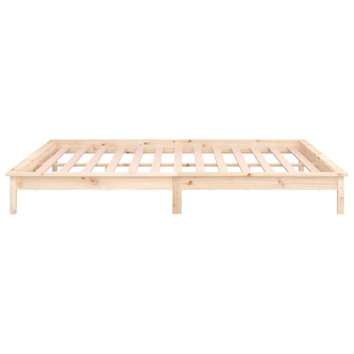 LED Bed Frame without Mattress 140x190 cm Solid Wood