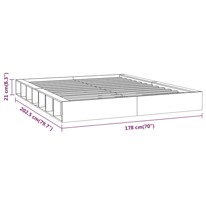 Bed Frame without Mattress 160x200 cm Solid Wood