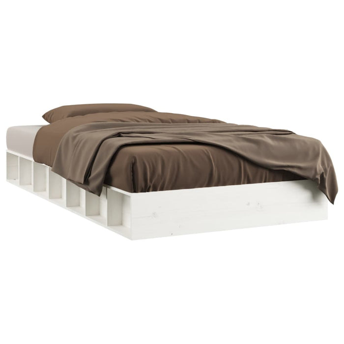 Bed Frame without Mattress White 90x200 cm Solid Wood