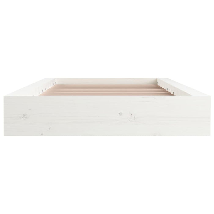 Bed Frame without Mattress White 90x200 cm Solid Wood