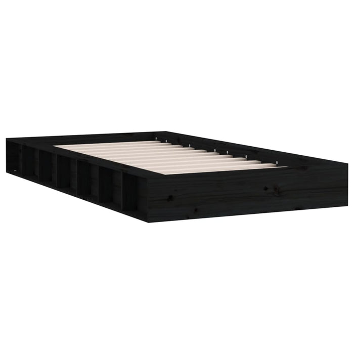 Bed Frame without Mattress Black 90x200 cm Solid Wood