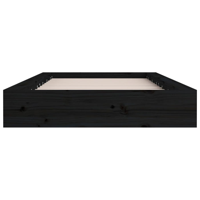 Bed Frame without Mattress Black 90x200 cm Solid Wood