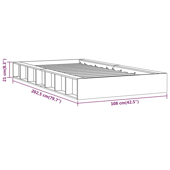 Bed Frame without Mattress Black 90x200 cm Solid Wood