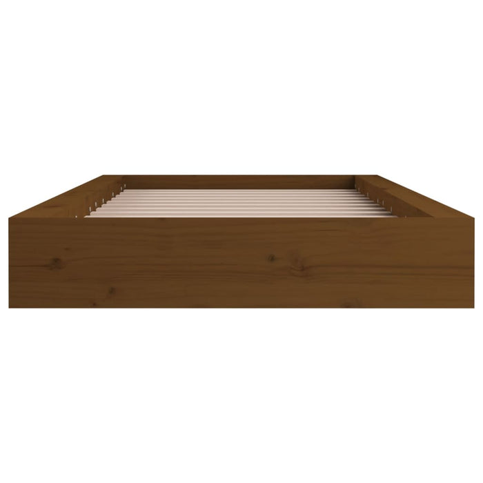 Bed Frame without Mattress Honey Brown 75x190 cm Small Single  Solid Wood