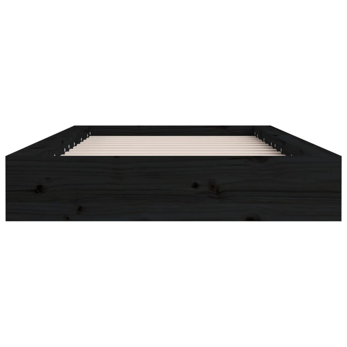 Bed Frame without Mattress Black 135x190 cm Double Double Solid Wood