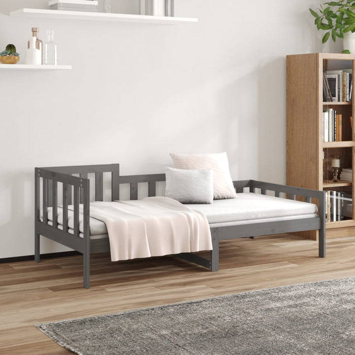 Day Bed without Mattress Grey 90x200 cm Solid Wood Pine