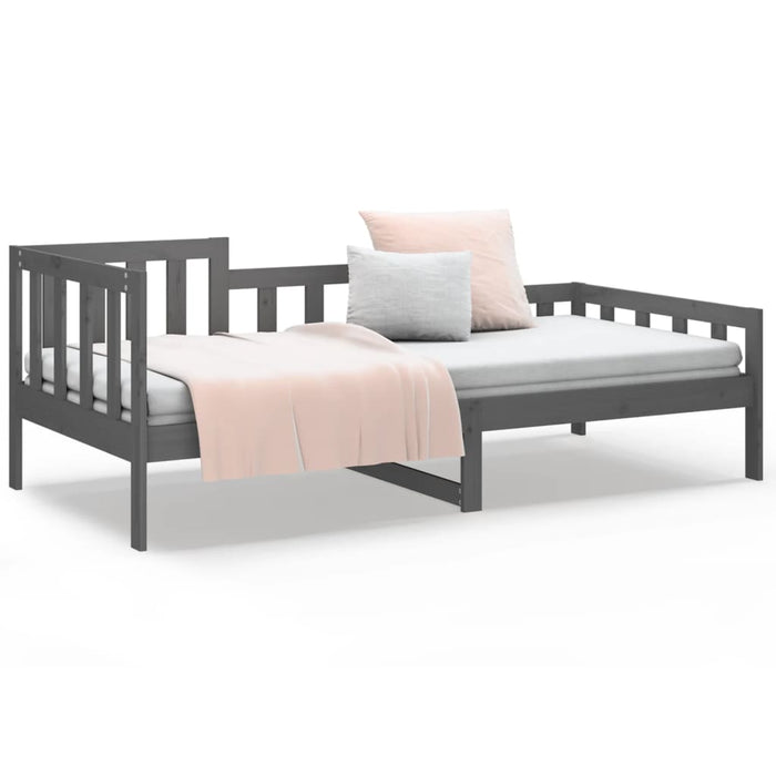 Day Bed without Mattress Grey 90x200 cm Solid Wood Pine